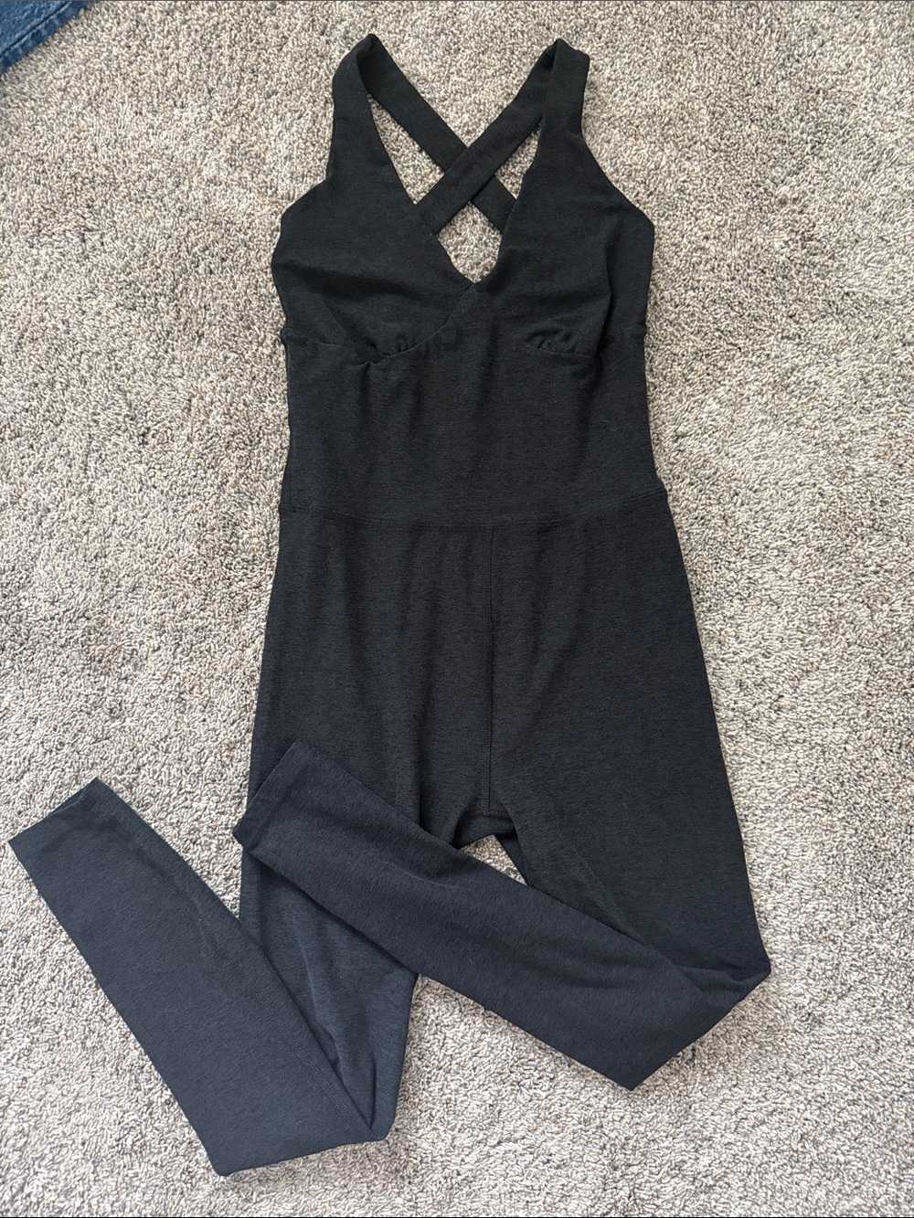 Beyond Yoga Black Cross-Back Jumpsuit